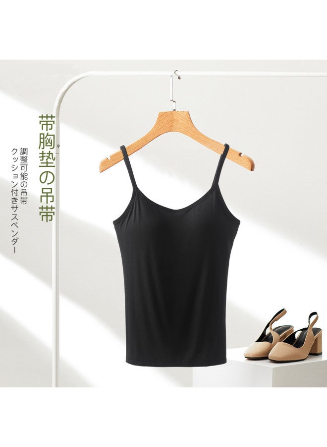 Top melon Braless Backless Strappy Camisole With Removable Padded Inserts, Adjustable Strap Women'S Layering Tank Top - Image 3