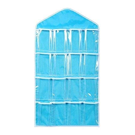 Lexazo Multifunction Clear 16 Pockets Socks Shoe Toy Underwear Slippers Jewelry Sorting Storage Bag Door Wall Hanging Closet Organizer - Image 1