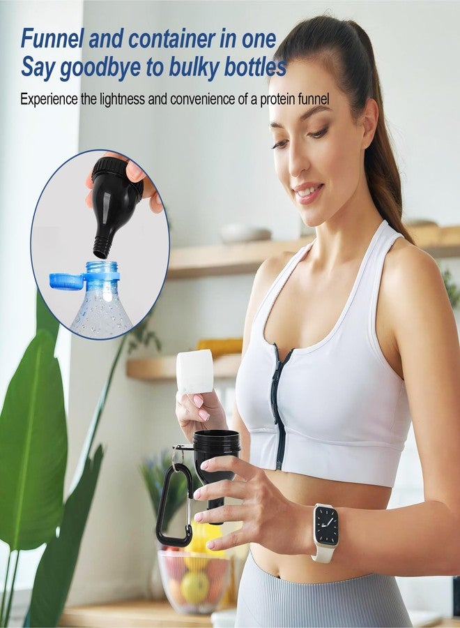 OUMASK 2 Pcs Protein Powder Container, Protein Powder Travel Container, Protein Powder Container to Go, Pre Workout/Gym Supplemen Keychain (Black, 50ml) - Image 4