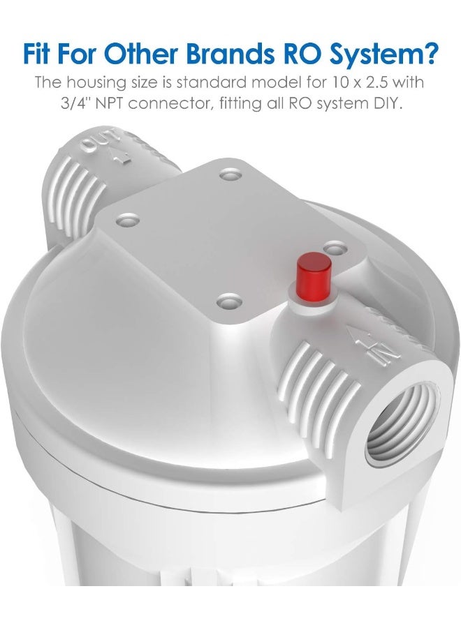 SimPure Whole House Water Filter Housing, Inline Water Filter for Home & RV, Universal 10 inch Sediment Filter with 3/4 NPT Inlet and Outlet, Heavy Duty Steel Bracket, 4 Screws, Wrench - Image 3