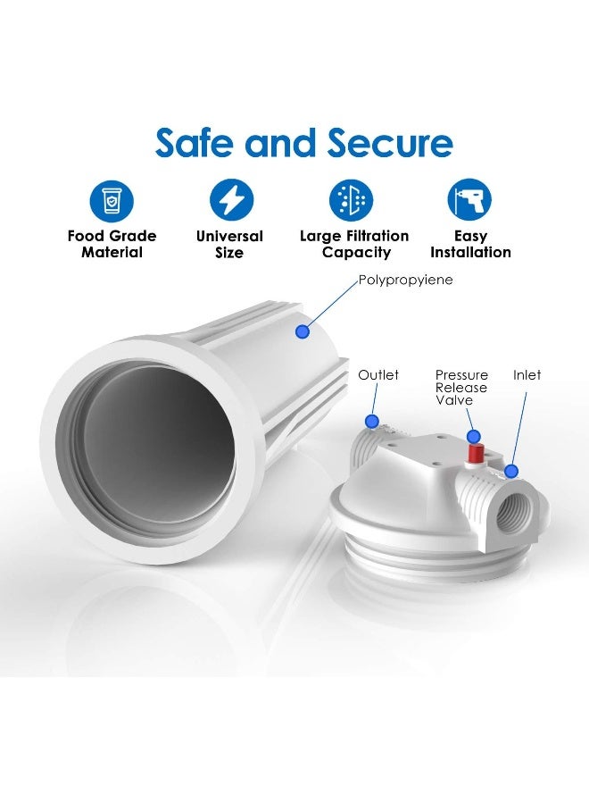 SimPure Whole House Water Filter Housing, Inline Water Filter for Home & RV, Universal 10 inch Sediment Filter with 3/4 NPT Inlet and Outlet, Heavy Duty Steel Bracket, 4 Screws, Wrench - Image 5
