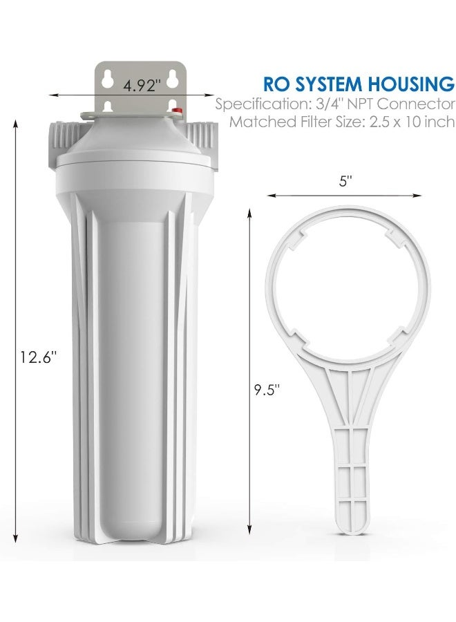 SimPure Whole House Water Filter Housing, Inline Water Filter for Home & RV, Universal 10 inch Sediment Filter with 3/4 NPT Inlet and Outlet, Heavy Duty Steel Bracket, 4 Screws, Wrench - Image 2