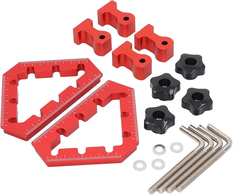 مربعات تثبيت الألومنيوم بزاوية 45 درجة قطعتان أداة تثبيت أعمال النجارة - Image 1