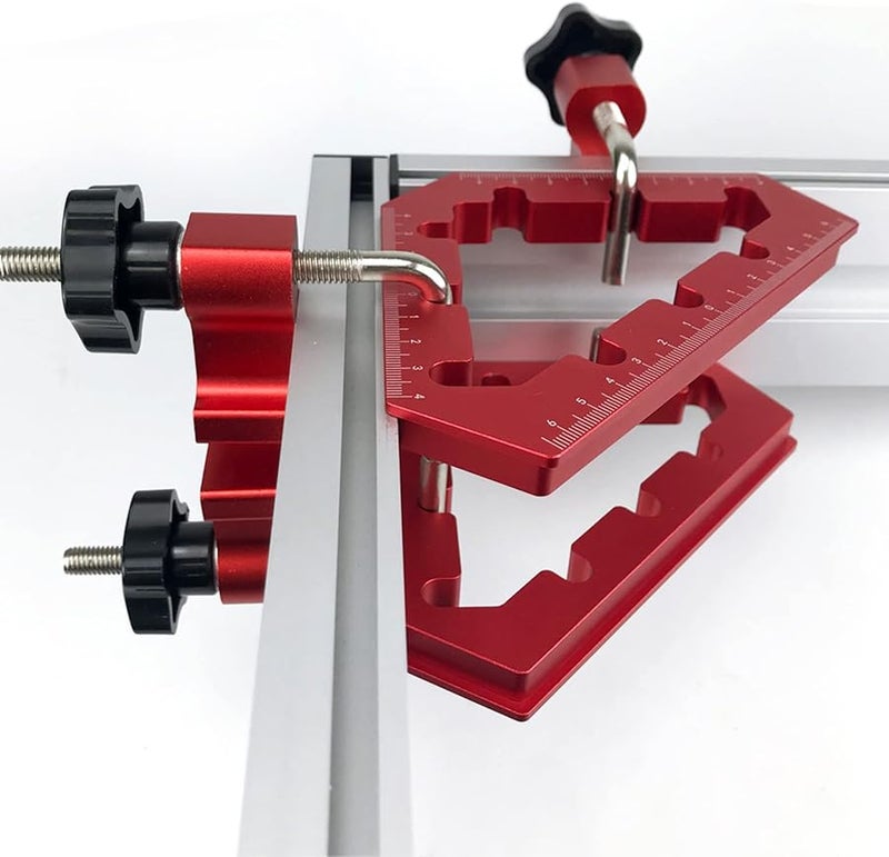 مربعات تثبيت الألومنيوم بزاوية 45 درجة قطعتان أداة تثبيت أعمال النجارة - Image 4