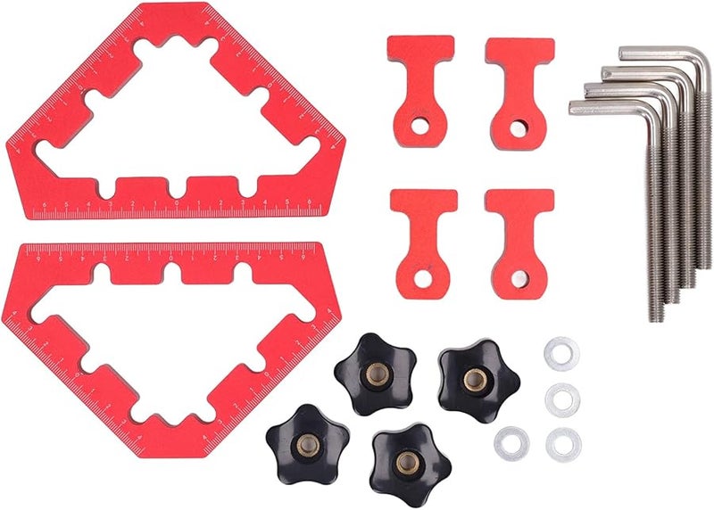 مربعات تثبيت الألومنيوم بزاوية 45 درجة قطعتان أداة تثبيت أعمال النجارة - Image 5