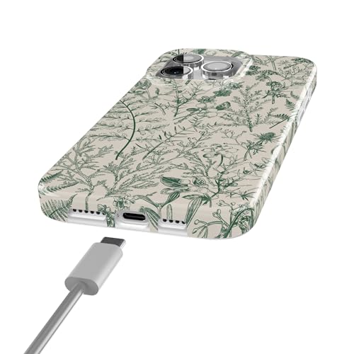 Casely iPhone 15 Pro Case Sage Garden Green Floral Compatible with MagSafe Classic Ultra Slim Design - Image 3