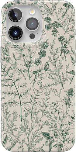 Casely iPhone 15 Pro Case Sage Garden Green Floral Compatible with MagSafe Classic Ultra Slim Design - Image 1