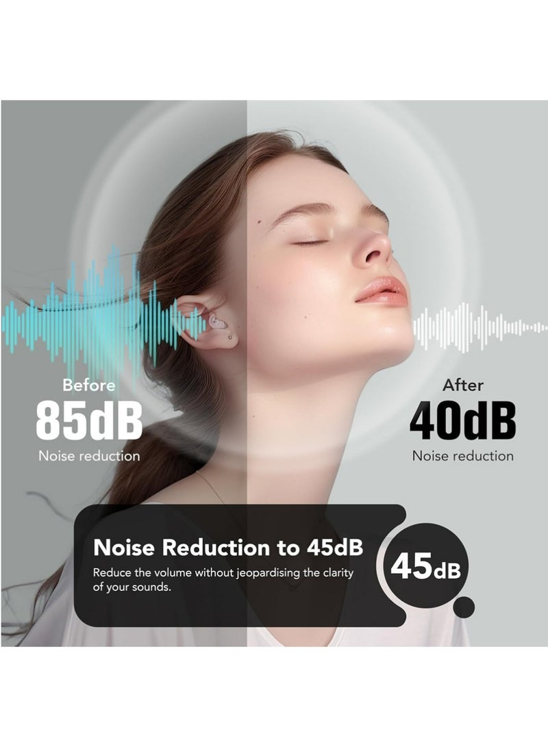 FRISKY 1pairs Ear Plugs for Sleeping Noise Cancelling, 45dB Earplugs for Noise Reduction, Reusable Noise Cancelling Ear Plugs Hearing Protection for Focus/Study/Work/Concert, Silicone EarPlugs with Case - Image 2