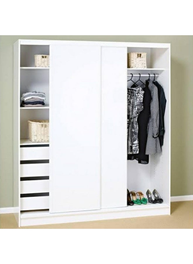 Homzmart Lamintec Wood Wardrobe  220×170×50 cm - White - Image 1