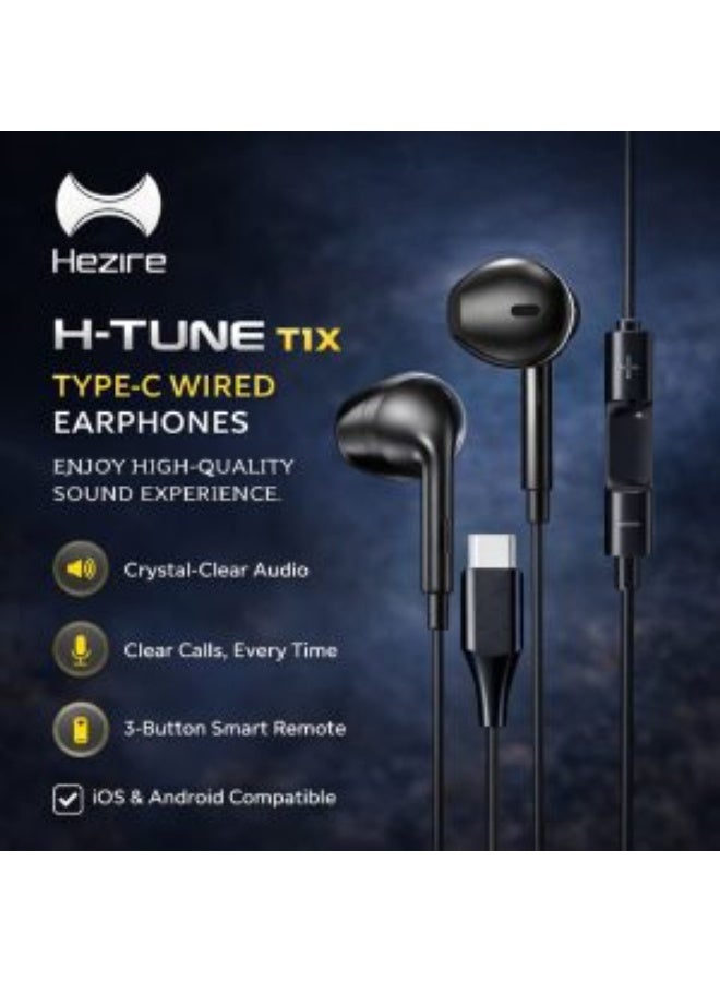 هيزاير سماعات أذن سلكية Hezire H-Tune T1X بمنفذ USB-C ستيريو - Image 1