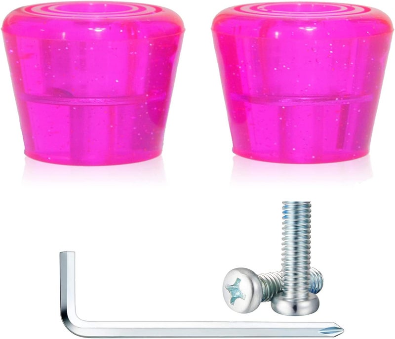 VNAKER PU Rubber Roller Skate Toe Stoppers 1 Pair with Screws - Image 3