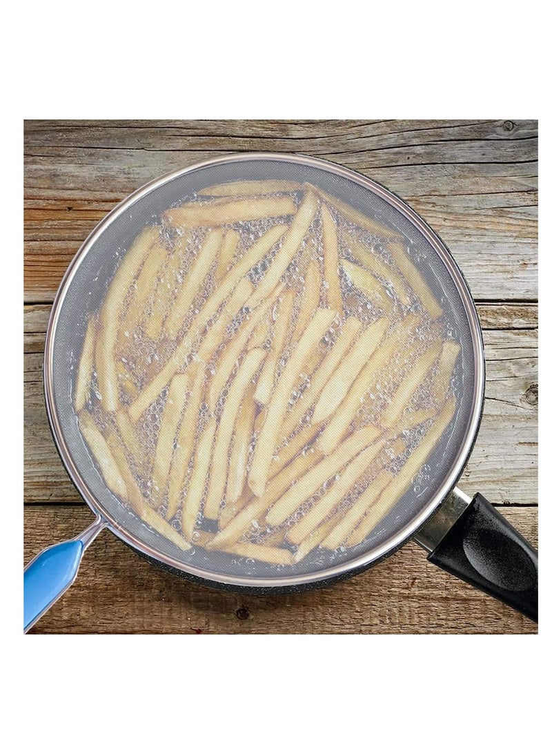 Non-Stick Frying Pan Splatter Screen - Oil Splash Guard Mesh Lid for Cooking, Black Kitchen Essential - Image 5