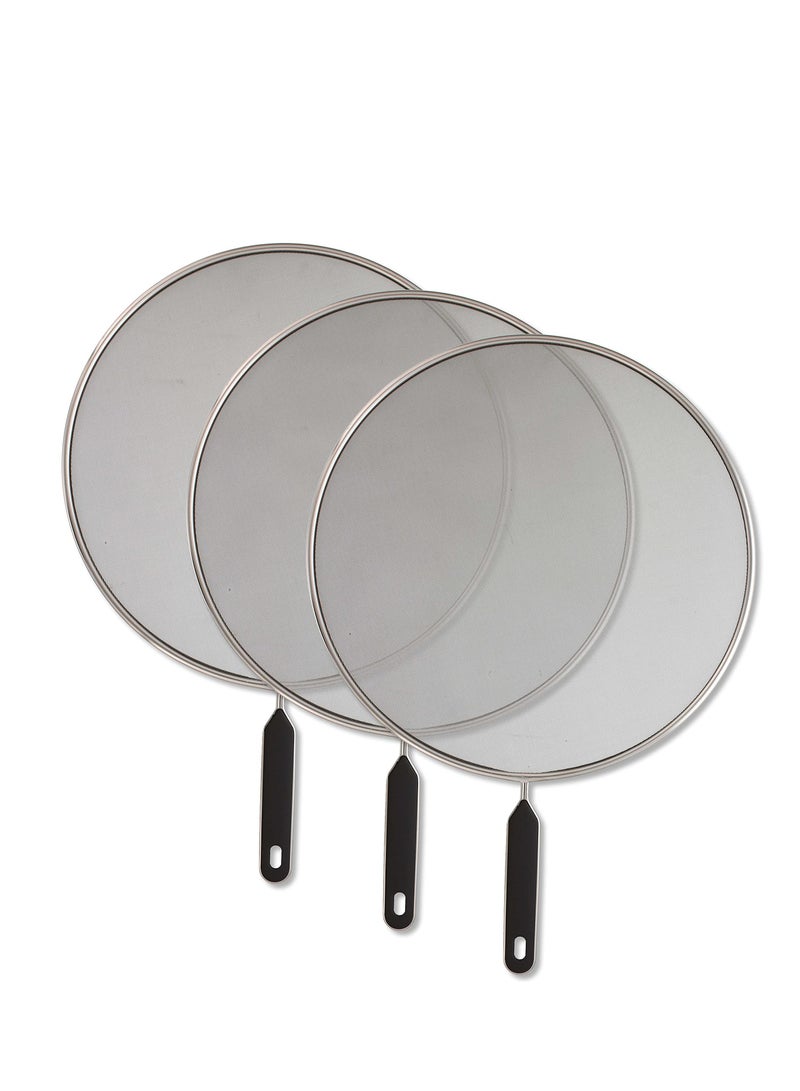 Non-Stick Frying Pan Splatter Screen - Oil Splash Guard Mesh Lid for Cooking, Black Kitchen Essential - Image 1