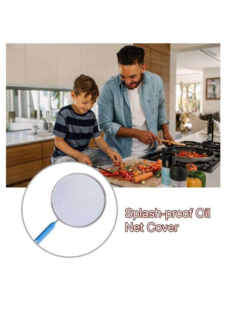 Non-Stick Frying Pan Splatter Screen - Oil Splash Guard Mesh Lid for Cooking, Black Kitchen Essential - Image 3