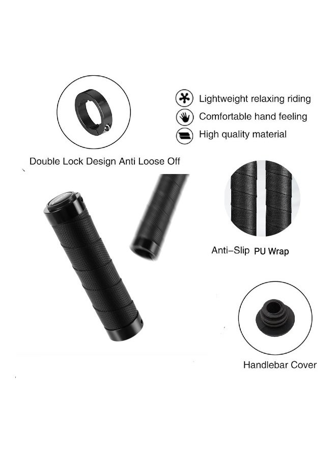 Generic 1 Pair Ergonomic Bike Handlebar Grips Non-Slip Rubber MTB Grips with Double Lock  - Image 2