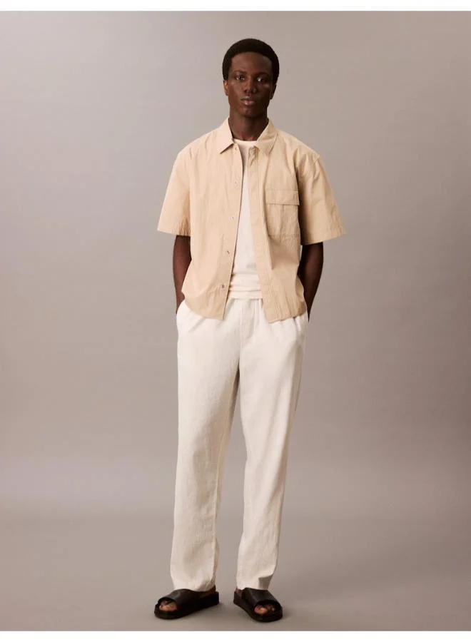 Calvin Klein Jeans  Relaxed Cotton Blend Short Sleeve Shirt for Men | Best Price UAE