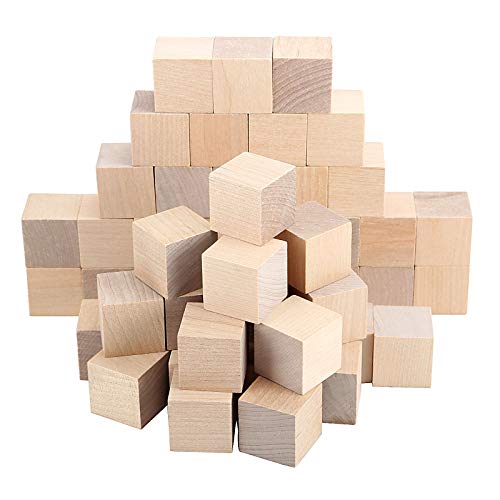 ZOENHOU 200 PCS 1 Inch Wooden Blocks, Premium Natural Solid Wood Cube Unfinished Wooden Block Set for Painting Decorating Crafting DIY Projects - Image 1