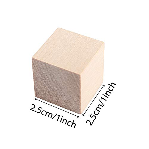 ZOENHOU 200 PCS 1 Inch Wooden Blocks, Premium Natural Solid Wood Cube Unfinished Wooden Block Set for Painting Decorating Crafting DIY Projects - Image 2