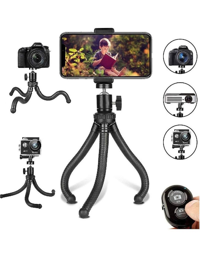 GENNEXT Premium Flexible Phone Tripod with Wireless Remote, Mini Tripod Stand for Camera GoPro/Mobile  - Image 1