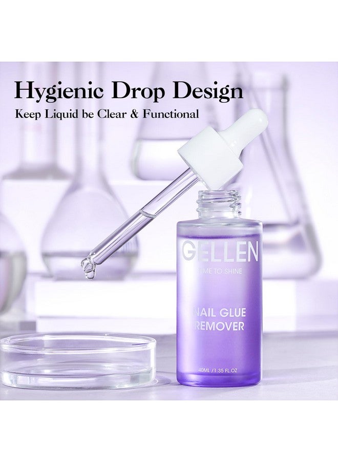 Gellen Nail Glue Remover for Press on Nails, 40ML Nail Glue Remover for UV Nail Glue, Non acetone Gentle Glue Off for False Nails Glue Tips, Odorless Easy Glue Debonder, Not for Gel Nail Polish - Image 5