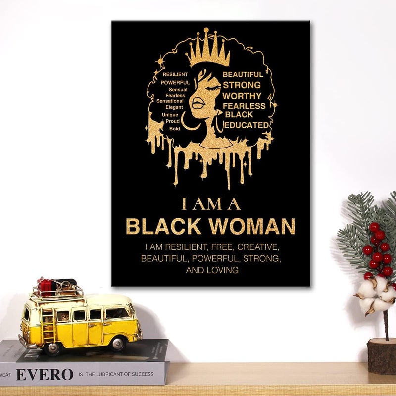 JerLoe Black Woman Motivational Canvas Art - Image 5