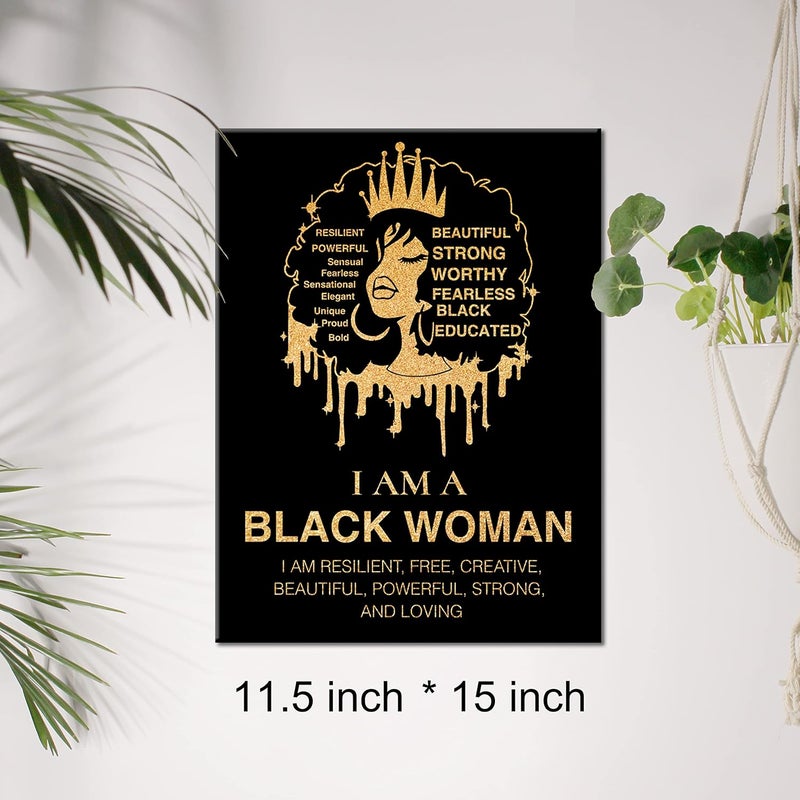 JerLoe Black Woman Motivational Canvas Art - Image 2