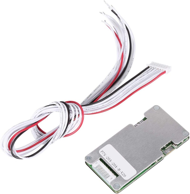 klarako Battery Protection Board, 24V 20A Balance Lithium Li-ion Battery BMS Protection Board with Balancing Function for 7 Series 18650 Li-ion Batteries - Image 1