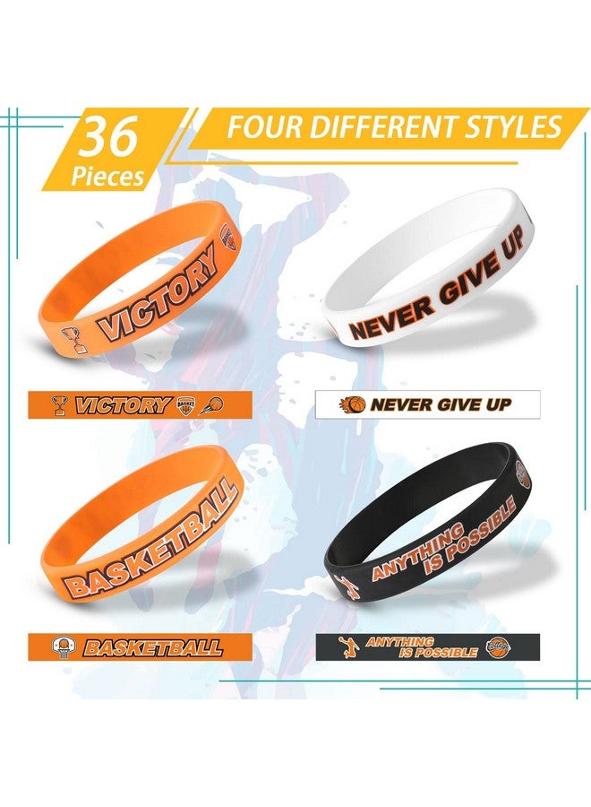 Aoriher Basketball Bracelet Bulk Motivational Silicone Wristband Decorations Basketball Party Favor For Kids Teenagers Basketball Party Basketball Bracelets Jewelry Sports Gifts Supplies(100 Pieces) - Image 1