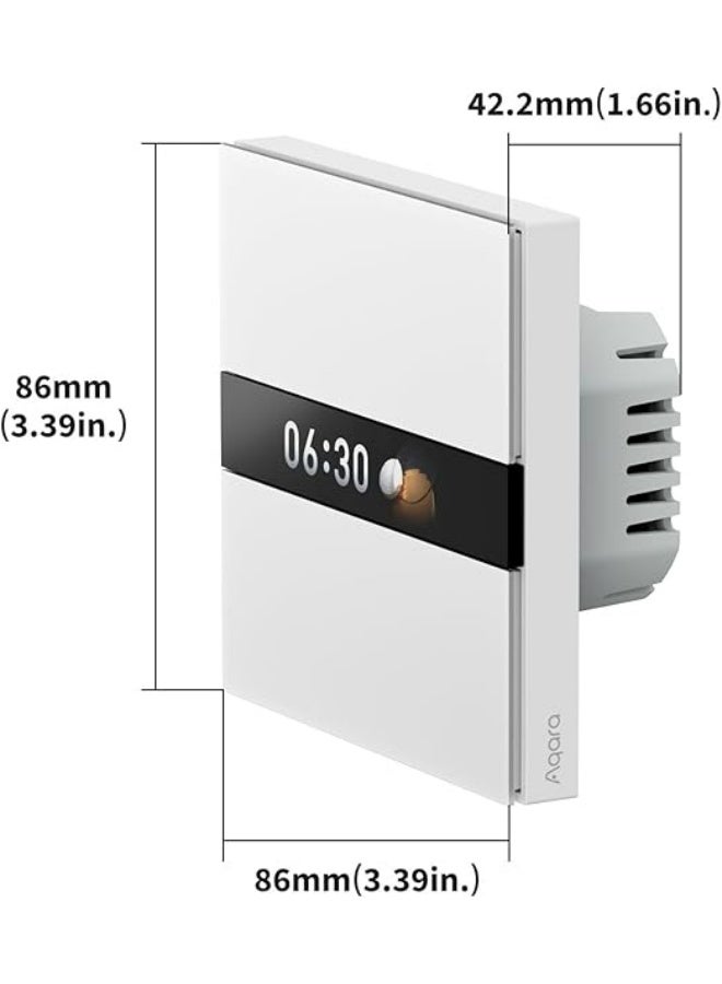 أكارا مفتاح عرض أكارا V1 EU (4 أزرار، قناتان مع سلك محايد)، مفتاح ذكي بشاشة عرض LCD، يدعم Home وGoogle Home وMatter Bridge، يتطلب موزع أكارا زيجبي - Image 2