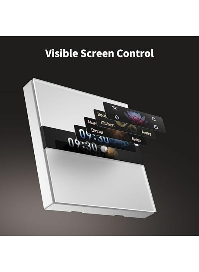 أكارا مفتاح عرض أكارا V1 EU (4 أزرار، قناتان مع سلك محايد)، مفتاح ذكي بشاشة عرض LCD، يدعم Home وGoogle Home وMatter Bridge، يتطلب موزع أكارا زيجبي - Image 3