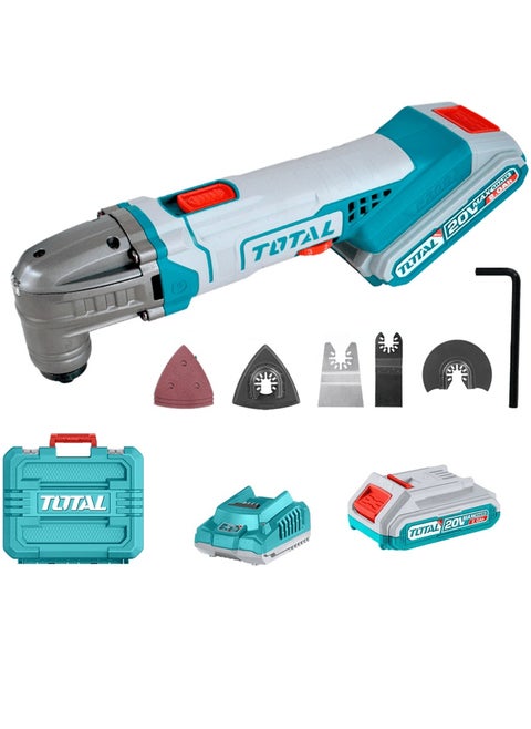 Total 20V Cordless Multi Tool with 6-Speed Adjustment & Quick Blade Change – Oscillating Tool Kit for Cutting, Scraping, Sanding – Battery, Charger & Case Included
