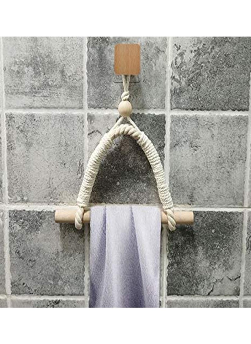 SYOSI - Toilet Roll Holder, Antique Rope Style Jute Towel and Tissue Paper Roll Holder, Wall Mounted Toilet Paper Wood Roll Holder, Home Bathroom Kitchen Country House Retro Decoration, 1 Pcs - Image 1