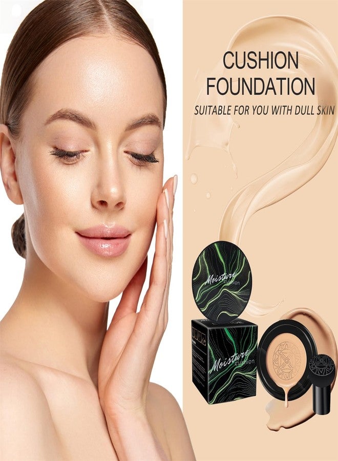 OETUIOW Mushroom Head Air Cushion CC Cream - BB Cream Foundation for Concealer Full Coverage Skin Moisturizing, Brighten Long - Lasting Even Color Correcting for All Skin Types (Buff Beige) - Image 3