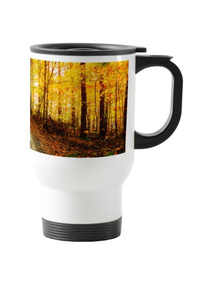 RYN Autumn Leaf Printed Travel Mug Multicolour 13centimeter