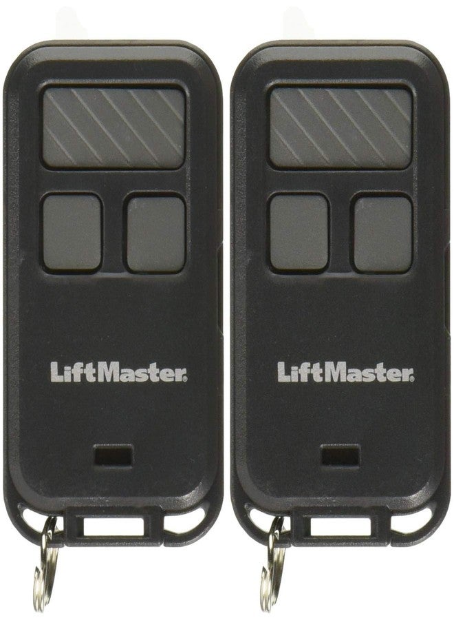 LiftMaster 890max Mini Key Chain Garage Door Opener Remote, 2.5" Long x 1.25" Wide x 1/2" Thick, Black with Gray Buttons Pack of 2
