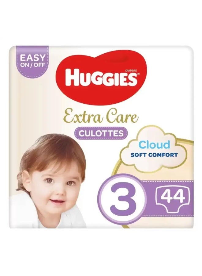 Huggies Extra Care Culottes Baby Diapers, Size 3, 6-11kg- 44pcs - Image 2
