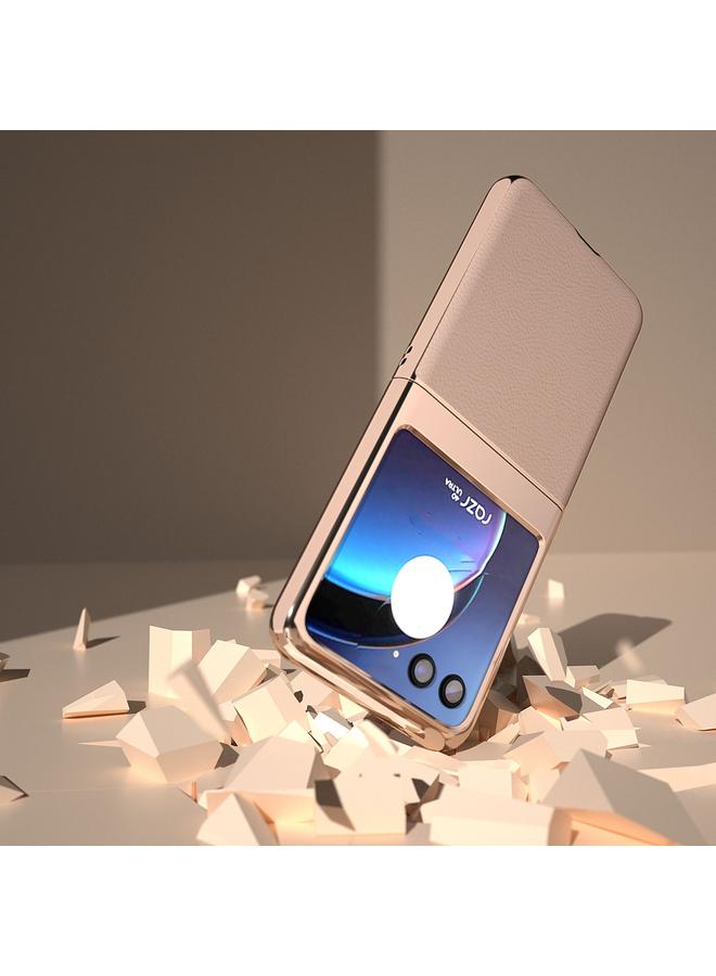 اس-توب جراب لهاتف Motorola Razr 40 Ultra مصنوع من جلد أصلي مطلي بالكهرباء النانوية + جراب هاتف من مادة الليتشي PC - Image 5