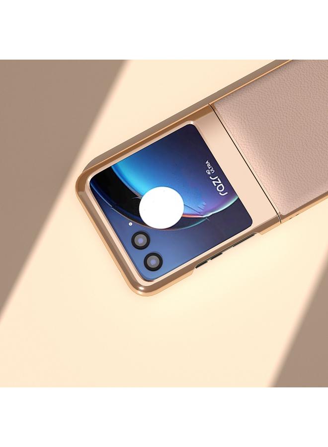 اس-توب جراب لهاتف Motorola Razr 40 Ultra مصنوع من جلد أصلي مطلي بالكهرباء النانوية + جراب هاتف من مادة الليتشي PC - Image 4