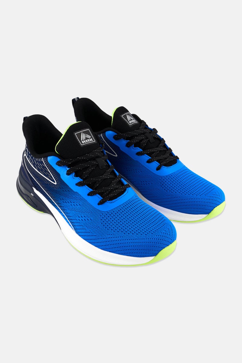 RBX Men Brand Logo Lace Up Running Shoes, Blue - Image 1