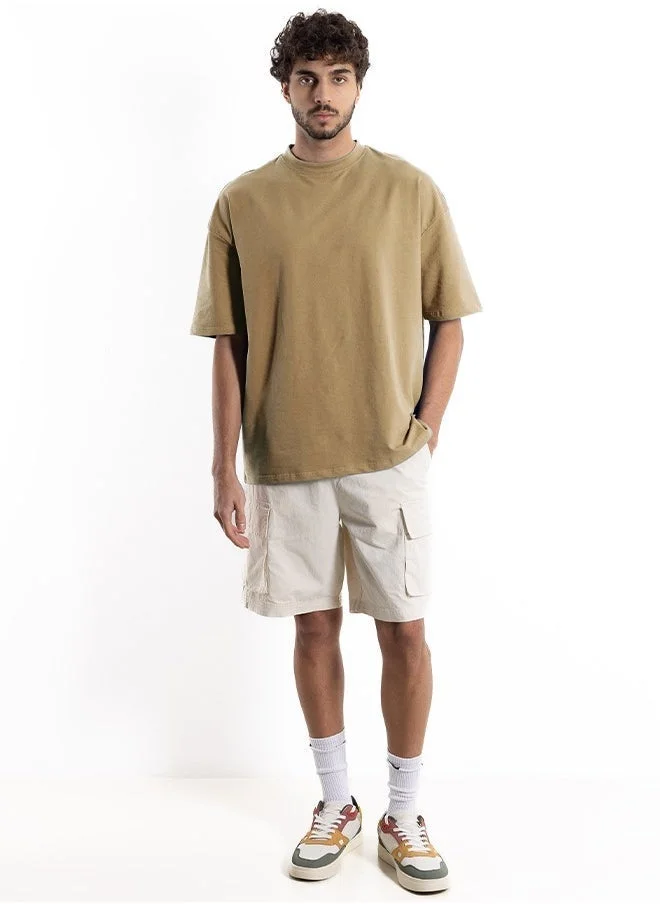 Shapes BEIGE MIDWEIGHT COTTON BLEND T-SHIRT for Men | Best Price UAE