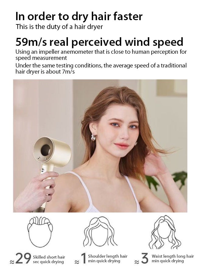 Generic - Professional Ionic Hair Dryer - Fast Drying Blower Hair Dryer with Thermo-Control, Low Noise, Includes Hair Diffuser and Concentrator for Perfect Styling - Image 1