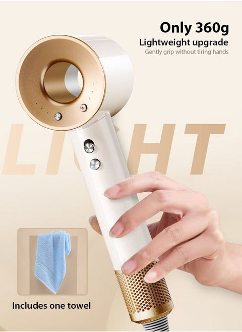Professional Ionic Hair Dryer - Fast Drying Blower Hair Dryer with Thermo-Control, Low Noise, Includes Hair Diffuser and Concentrator for Perfect Styling