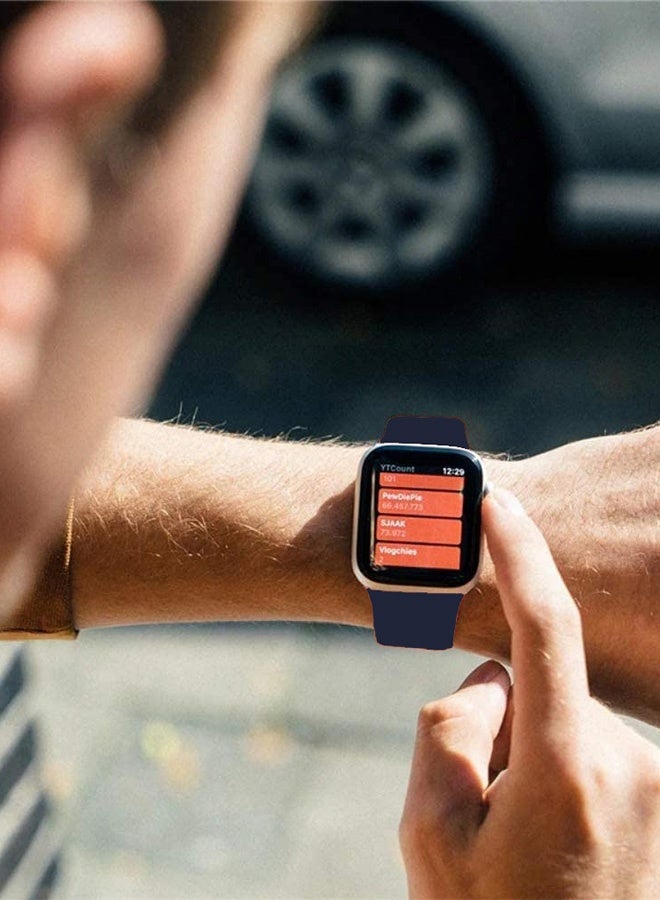 CATANES Replacement Band for Apple Watch Band 38mm 40mm 41mm (42mm Series 10) – Solo Loop Silicone Band - Wrist Size 120-125mm - Dark Blue - Image 4