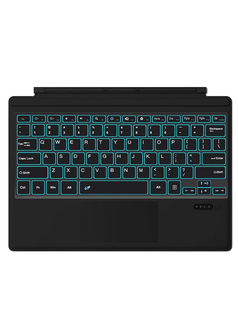 7-Color Backlit Surface Pro 7 Keyboard, Rechargeable Bluetooth 5.0 Keyboard Type Cover for Surface Pro Series 7/7+/6/5/4 - Image 3