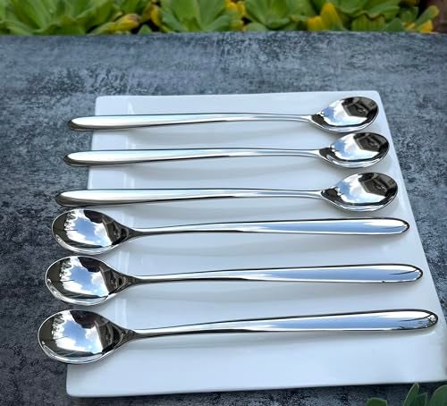 Pretihome 6 Piece Set Long Handle Spoon 8.5 inch Ice Tea Spoon Premium 18/10 Stainless Steel (SUS 304#) for Mixing, Cocktail Stirring, Tea, Coffee, Milkshake, Cold Drink - Image 5