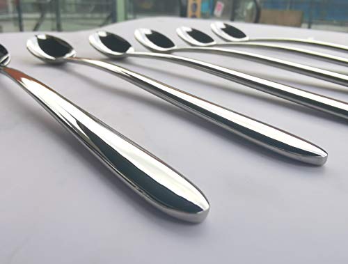 Pretihome 6 Piece Set Long Handle Spoon 8.5 inch Ice Tea Spoon Premium 18/10 Stainless Steel (SUS 304#) for Mixing, Cocktail Stirring, Tea, Coffee, Milkshake, Cold Drink - Image 4