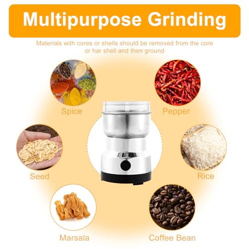 kjcbkcb Electric Coffee Grinder 300ml Mini Spice Mill - Stainless Steel One-Touch Start Portable Dry Grinder for Coffee Beans and Spices - Image 4