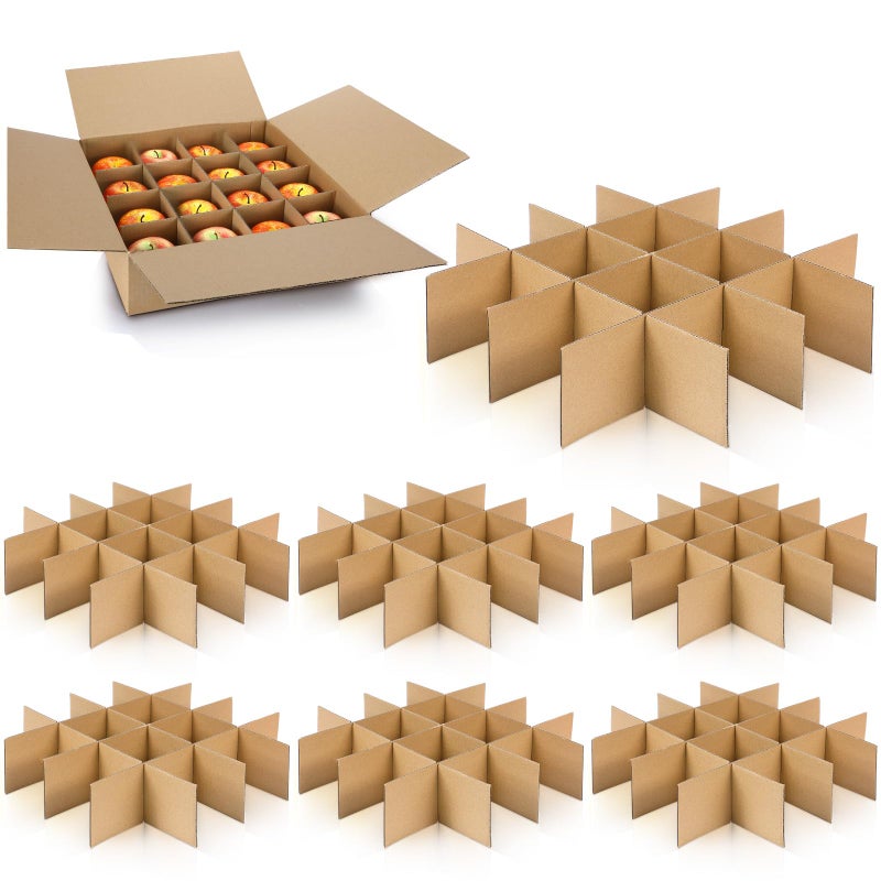 Feifeiya 8 Set Moving Box Divider Kits 13 x 13 x 3 Inch Shipping Cardboard Packing Dividers for Fruit Separation Glass Inserts Moving Kitchen Glassware Dish Packing SuppliesBox Not Included Brown - Image 2