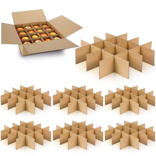 Feifeiya 8 Set Moving Box Divider Kits 13 x 13 x 3 Inch Shipping Cardboard Packing Dividers for Fruit Separation Glass Inserts Moving Kitchen Glassware Dish Packing SuppliesBox Not Included Brown - Image 1