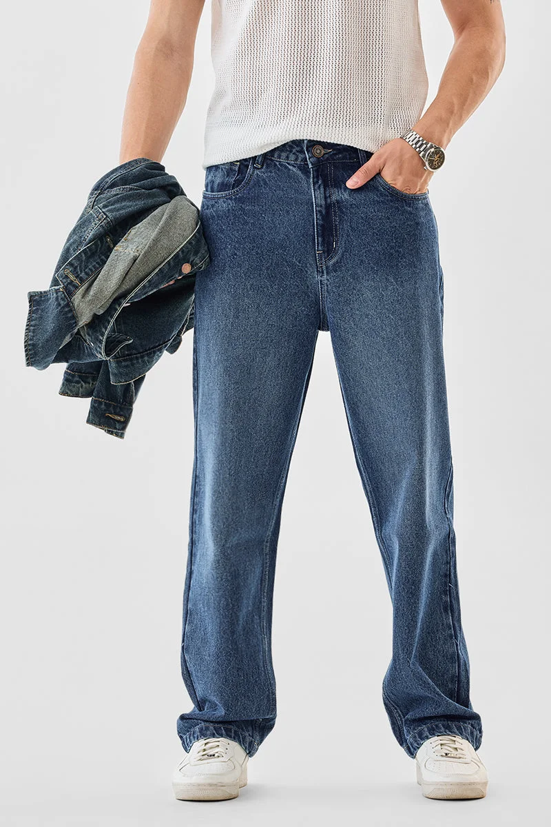 SNITCH Washed Baggy Jeans